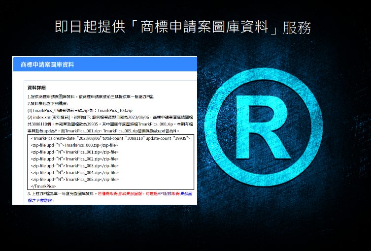 智慧局智權開放資料擴增「商標申請案圖庫資料集」，並自1月15日起開放下載，歡迎多加使用！