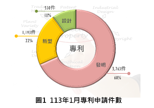 智慧局113年1月智慧財產權統計