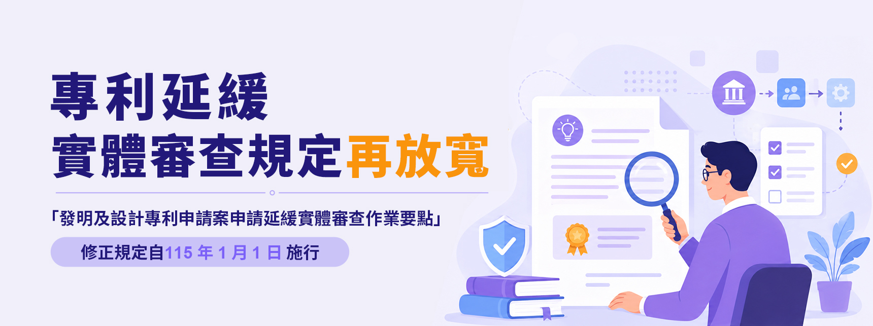 專利延緩實體審查規定再放寬