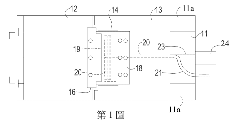 工作檯驅動裝置之俯視圖