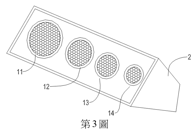 擴音器裝置具有複數個不同擴音器本體11、12、13、14