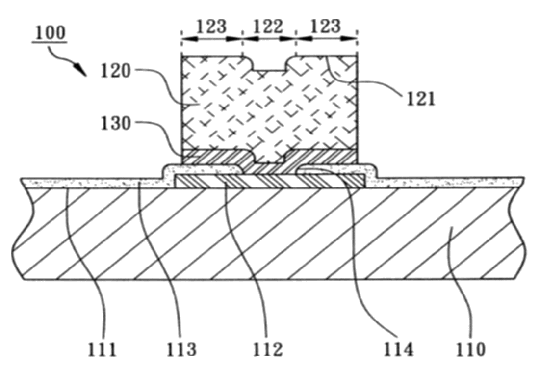 具有凸塊之半導體裝置側視圖